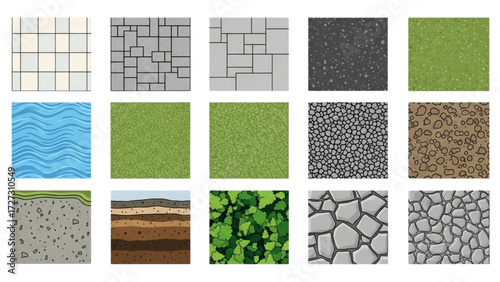 CAD Vector Pattern Textures Set – Scalable Surface Symbols for Landscape Architecture AI EPS PNG JPEG
