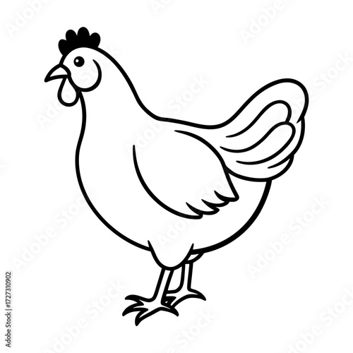 Vector illustration of a chicken silhouette for design projects Vector