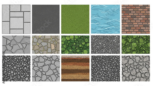 CAD Vector Pattern Textures Set – Scalable Surface Symbols for Landscape Architecture AI EPS PNG JPEG
