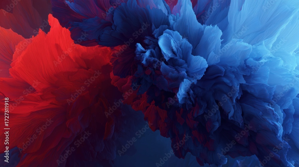 Obraz premium Dynamic Abstract Red and Blue Organic Forms