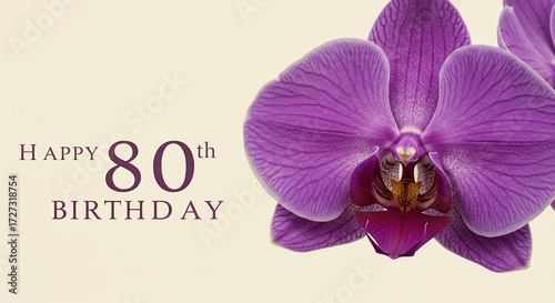 Elegant orchid birthday greeting