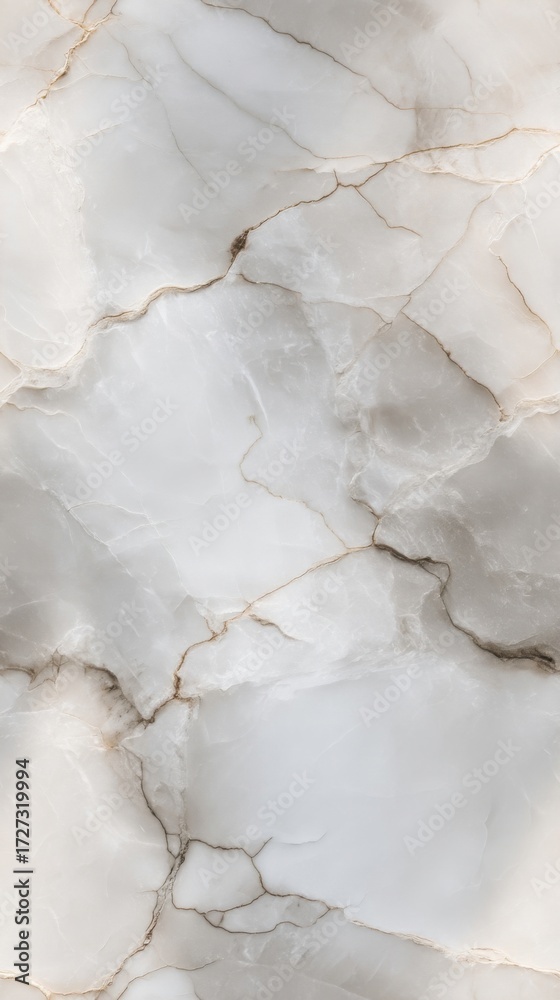 Fototapeta premium A seamless marble surface with white base and subtle grey beige veins,