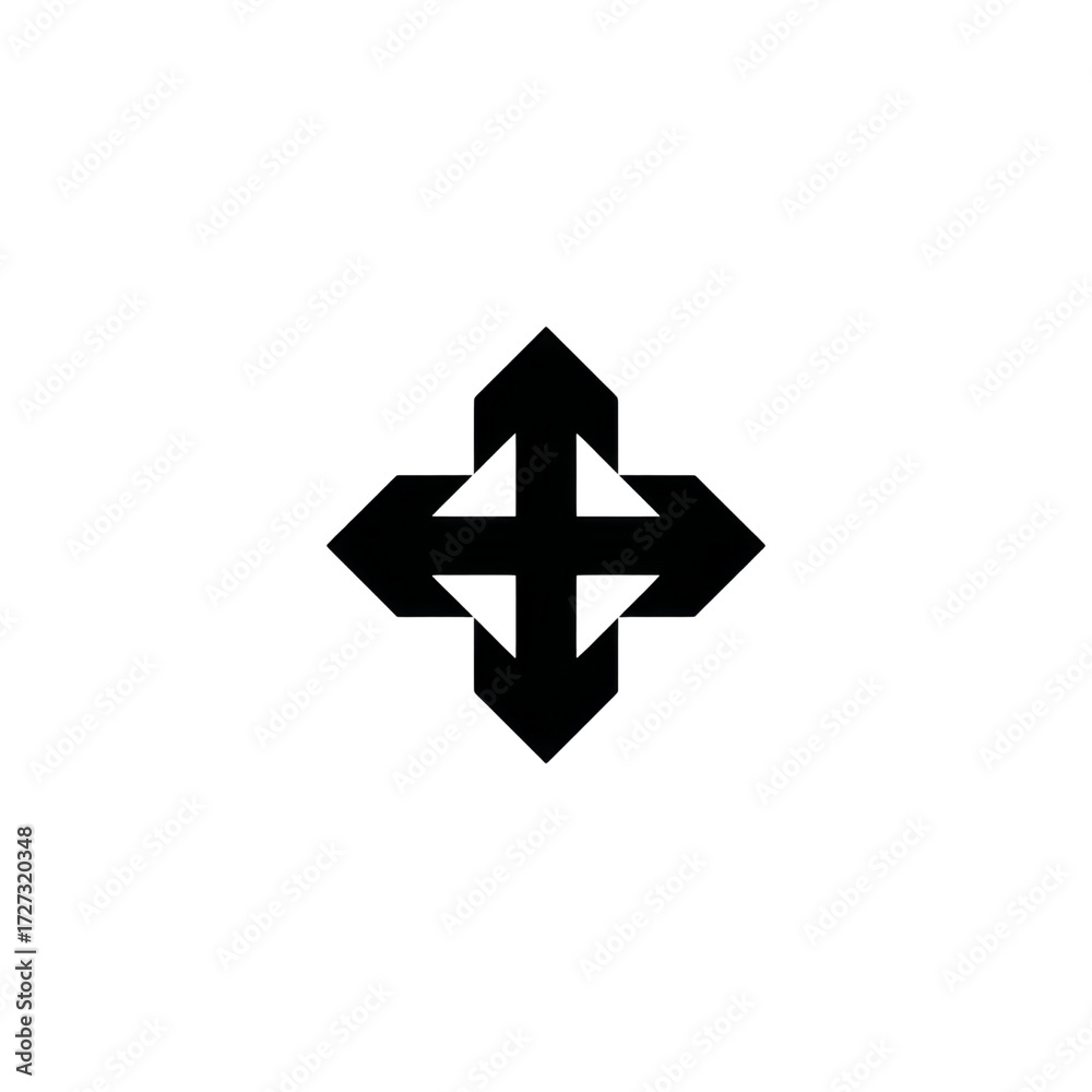 Obraz premium Abstract Black Cross Symbol Design for Graphic Elements and Creative Projects