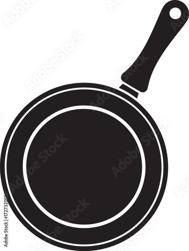 Frying Pan Cooking Skillet Icon for Kitchen and Food Prep Vector