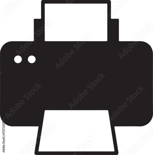 Office Printer Machine Icon for Document Printing and Technology Vector