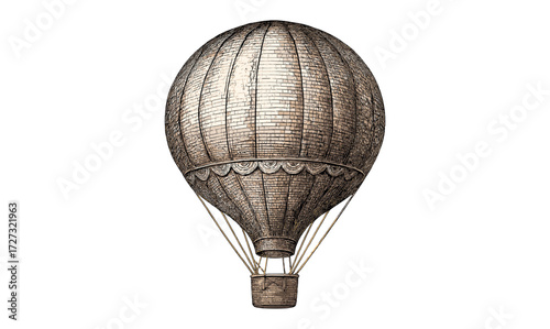 Vintage hot air balloon illustration - classic aviation design for posters or cards