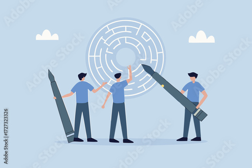 Business brainstorm to get solution, male and female colleagues discussing business strategy ideas.
