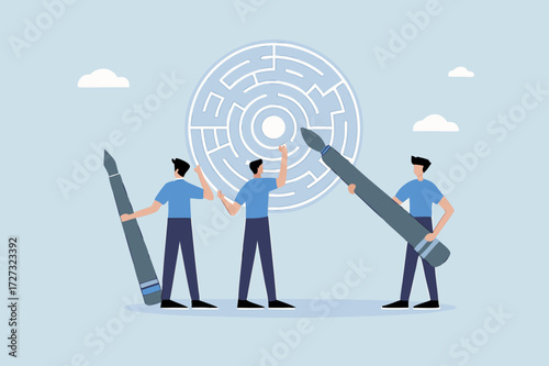 Business brainstorm to get solution, male and female colleagues discussing business strategy ideas.