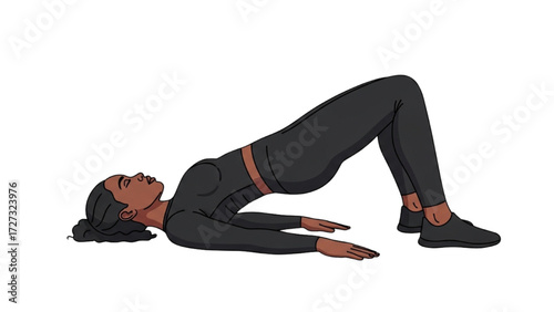 Yoga and Pilates Woman Vector Illustration – Tight Sportswear Pose Collection AI EPS PNG JPEG
