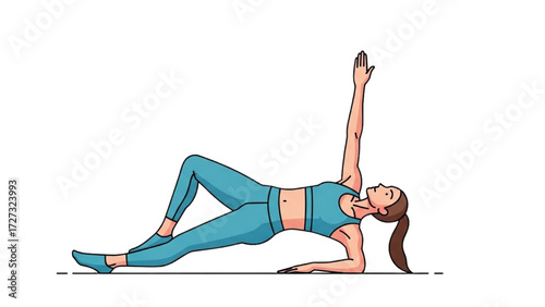 Yoga and Pilates Woman Vector Illustration – Tight Sportswear Pose Collection AI EPS PNG JPEG

