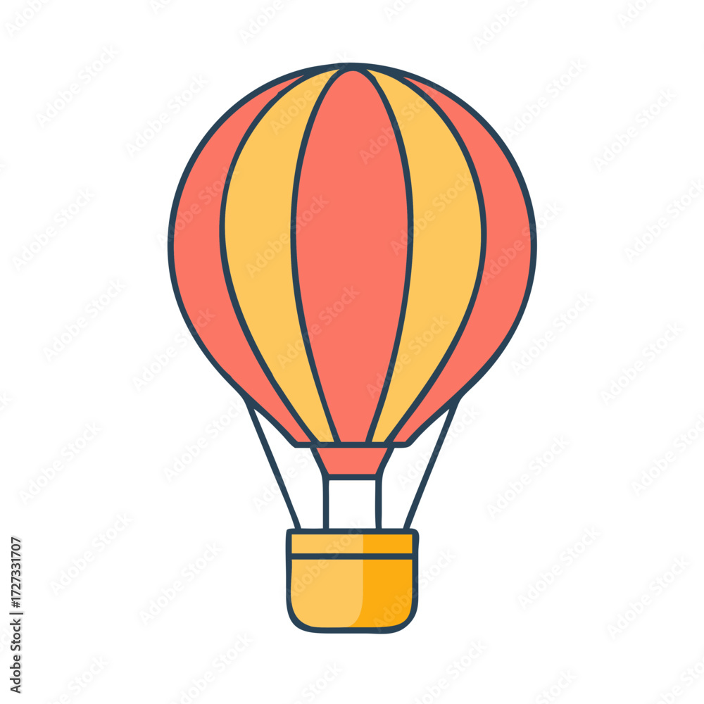 Naklejka premium Hot air balloon vector illustration for travel and adventure themed designs and backgrounds graphic art