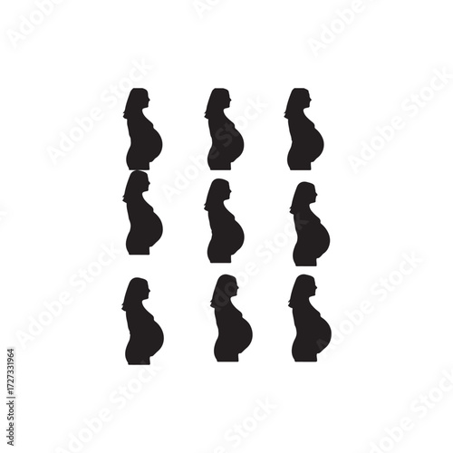  Pregnancy sihlouette by Trimester