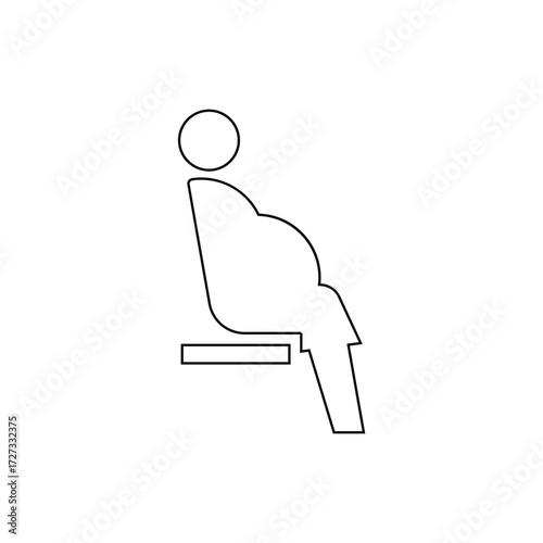 ): Priority seat icon vector line design