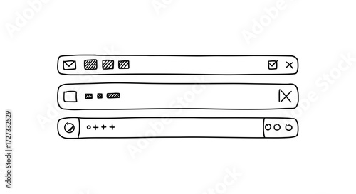 Minimalist Black and White Window Doodle on White Background