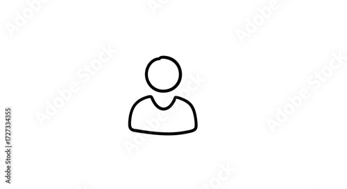 Simple Black Person Icon on White Background User Avatar Minimalist Style