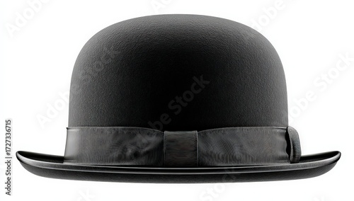 Obraz na płótnie Black Bowler Hat With Intricate Design