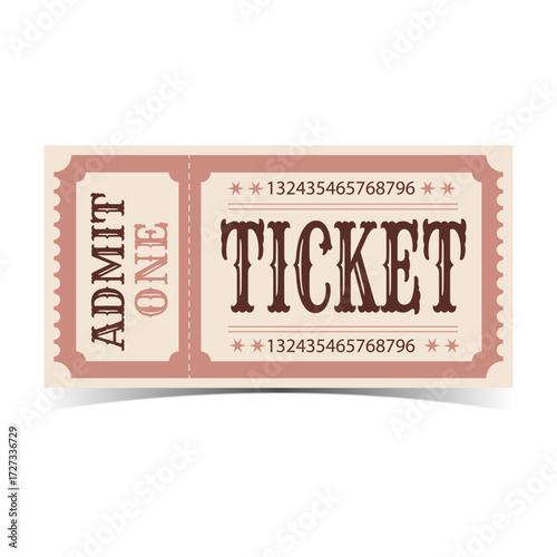 Design of a ticket to a cinema, circus, showroom, exhibition, attraction, performance.