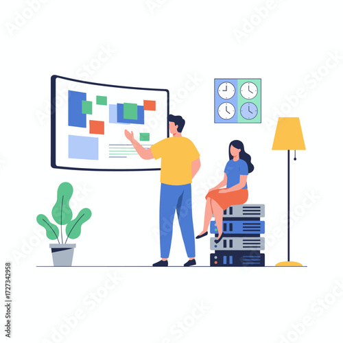 The development team is employing real-time data to examine the customer's access vector illustration