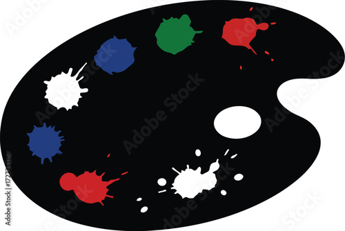 Black paddle hair brush silhouette isolated on vector