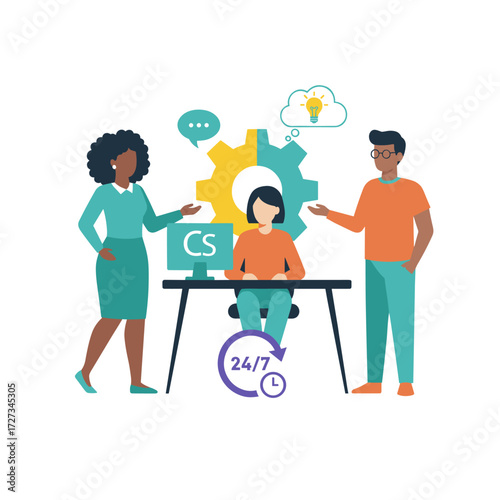 The team support department provides guidance to the customer's office workers