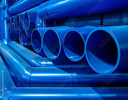 Industrial blue pipes
