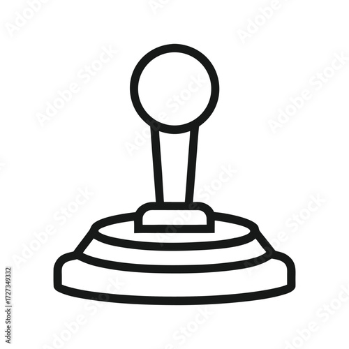 Modern flight stick icon with black outline on a clean white background