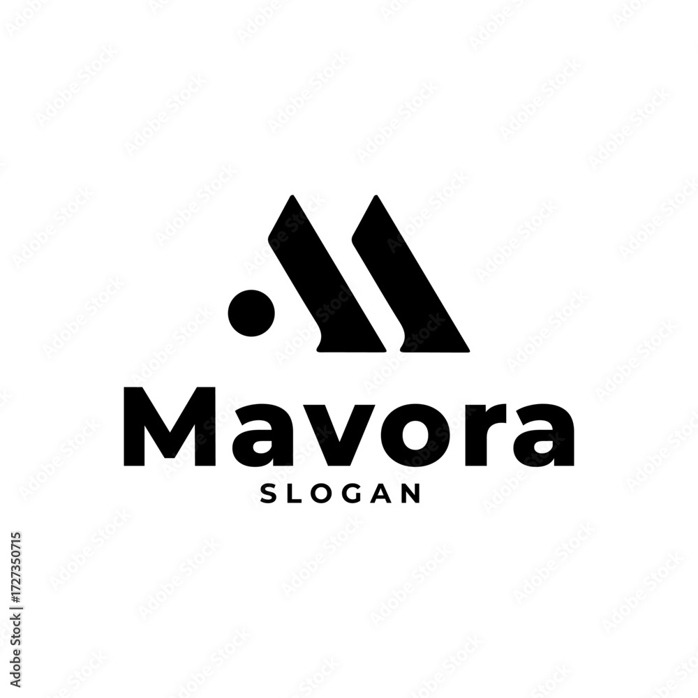 Obraz premium Modern Simple Shape Vector Logo Design Geometric Sign Monogram Letter M