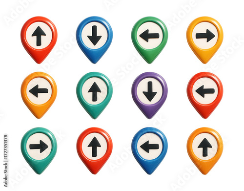 Free Download Symmetrical grid of route direction pins. - GFXLoad