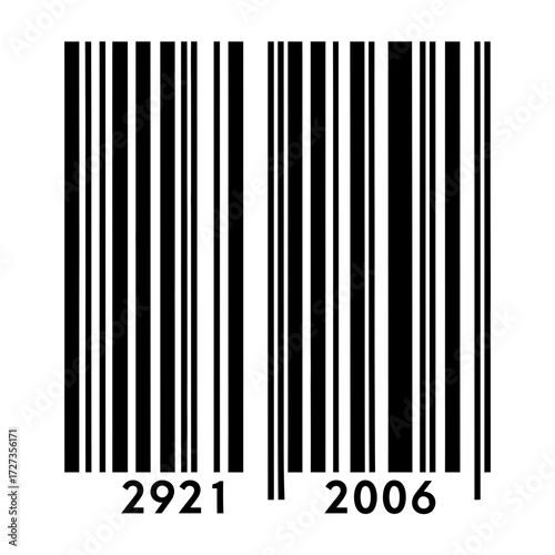 A black and white vector illustration of a scannable product barcode for commercial price tagging