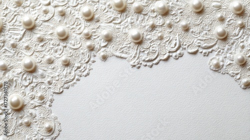 Elegant white lace and pearl design