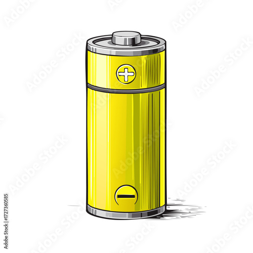 Illustrative Battery Graphic with Positive and Negative Symbols