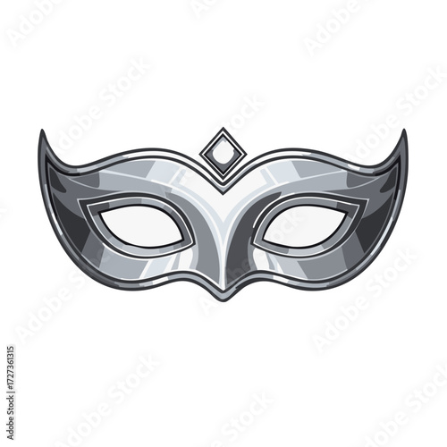 Elegant Silver Masquerade Mask with Diamond Design for Festive Celebrations and Performances