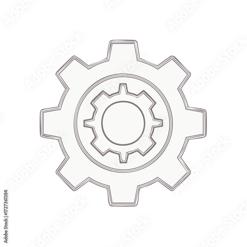 Gear mechanism design icon, cogwheel symbol, vector illustration