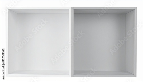 Empty White and Grey Cube Shelves Modern Minimalist Storage