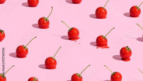 Cherry tomato sauce, creative fruit pattern