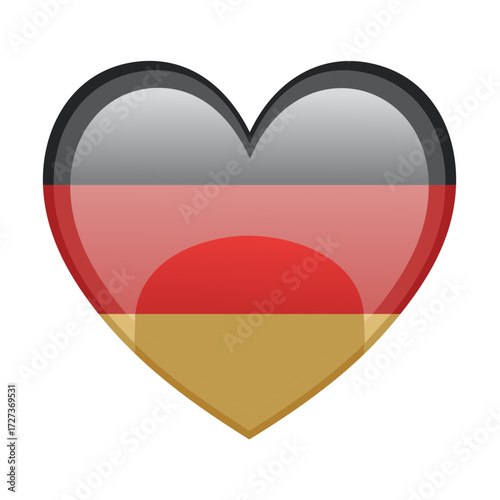Free Download Shiny heart with Germany flag colors, national symbol of love and patriotism - GFXLoad
