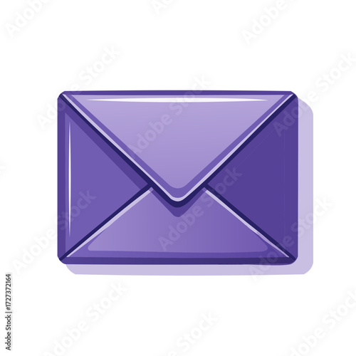 Simple purple envelope illustration with clean lines and subtle shading