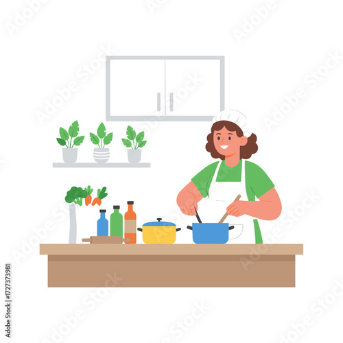Illustration concept of cooking and kitchen on a white background