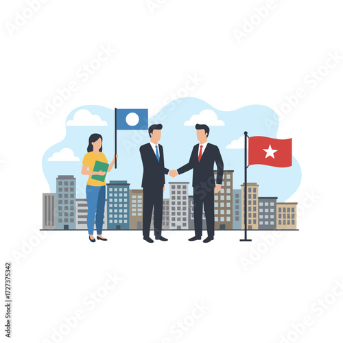 Illustration concept of a business community on a white background