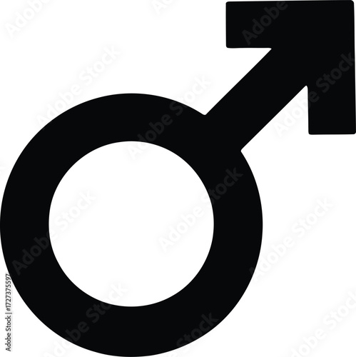 Masculine symbol vector icon male gender sign male identity simple geometric shape vector