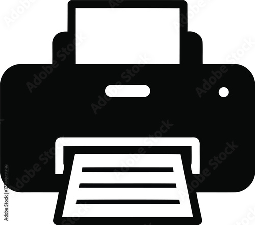 Modern printer icon document output office technology graphic vector