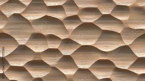 Brown wood relief texture with organic indentations and seamless abstract pattern