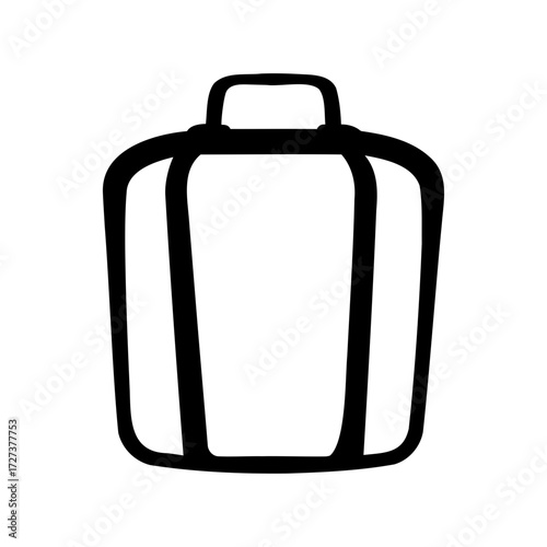 Minimalist illustration of a suitcase suitable for travel or vacation planning