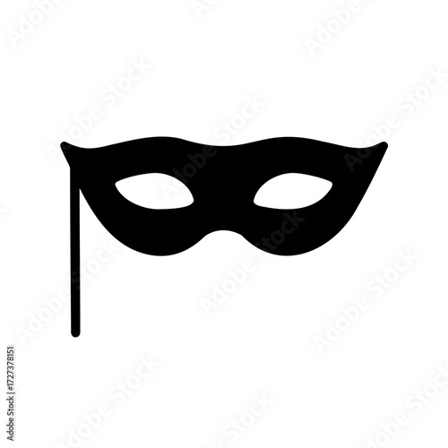 Elegant black masquerade mask on a white background perfect for carnival