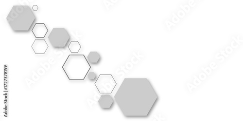 Abstract background with grey hexagon shapes and soft shadows, modern geometric pattern, minimal clean design for business, technology, corporate template, wallpaper, and creative layout.