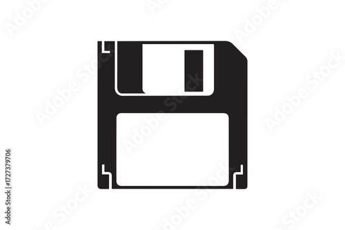Floppy disk silhouette vector design Vintage floppy disk silhouette graphic
