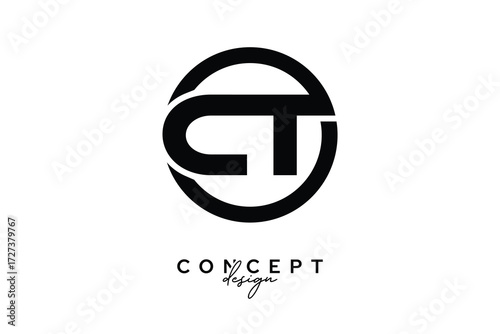 CT Creative Circle Monogram Logo Design – Modern Branding Concept