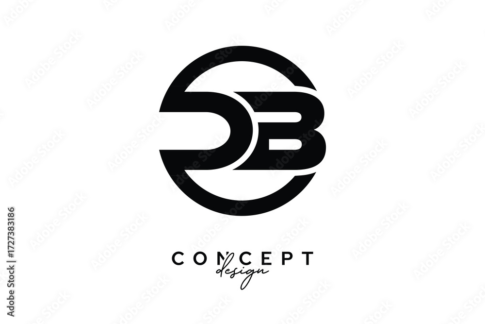 Obraz premium DB Creative Circle Monogram Logo Design – Modern Branding Concept