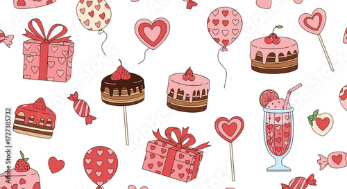 A delightful collection of sweet treats and festive decorations perfect for celebrations.