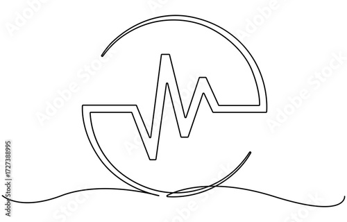 Continuous line representing a heartbeat.